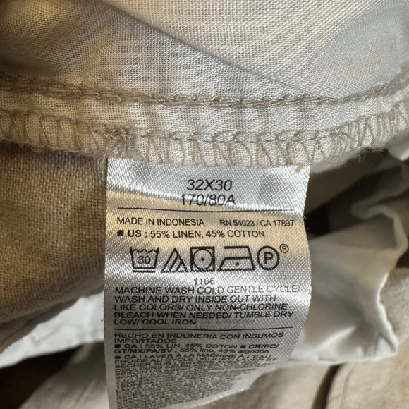 Old Navy Men's 90's Straight Linen-Blend Chino Pants 32x30 55% Linen 45% Cotton - Picture 9 of 9